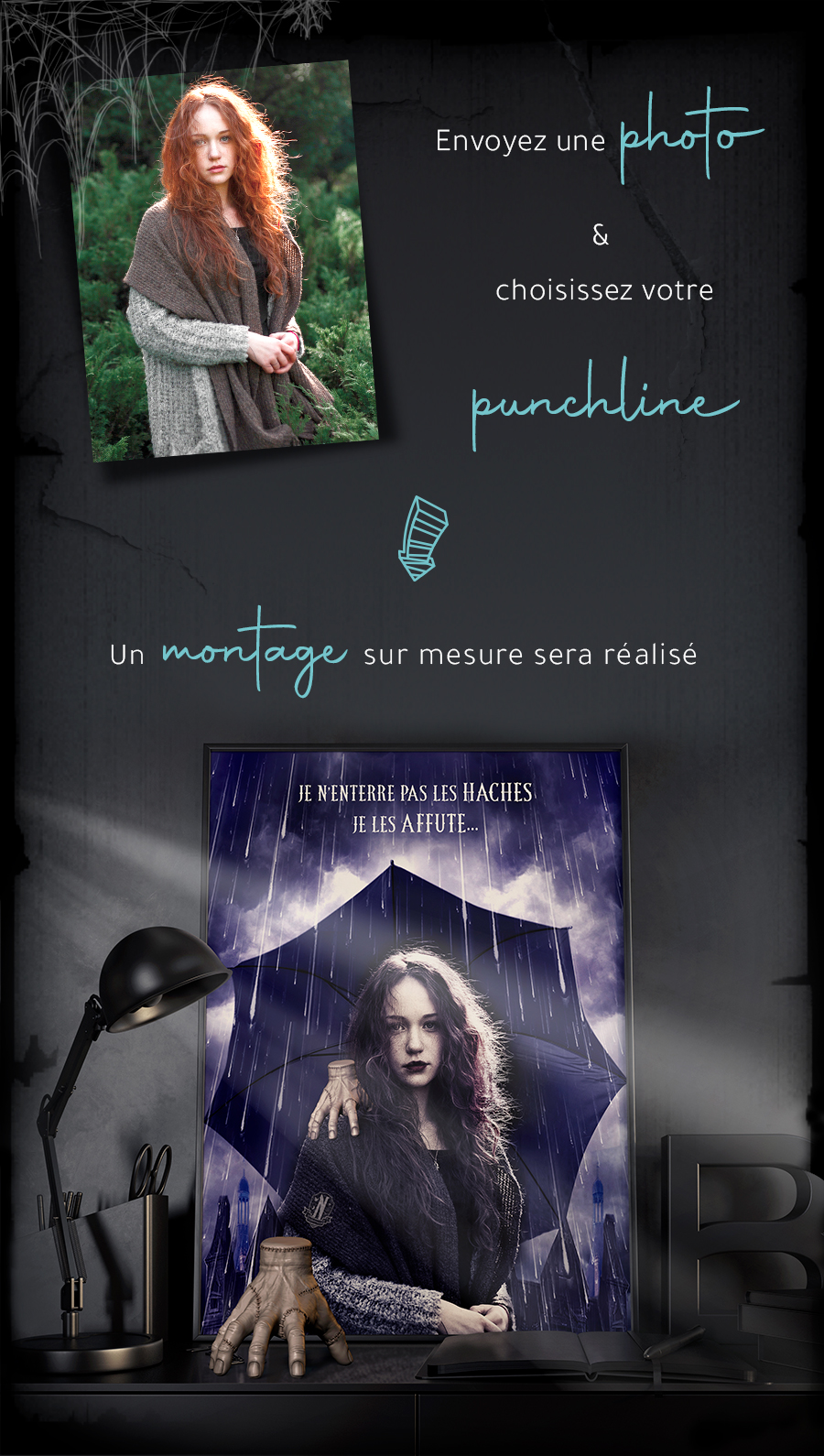 Procédure pour un poster personnalisé Wednesday Addams